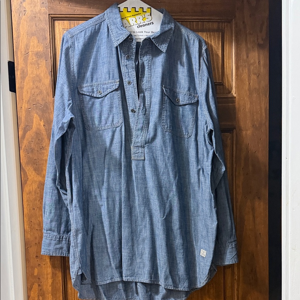 Ralph Lauren Light Blue Chambray Popover Shirt